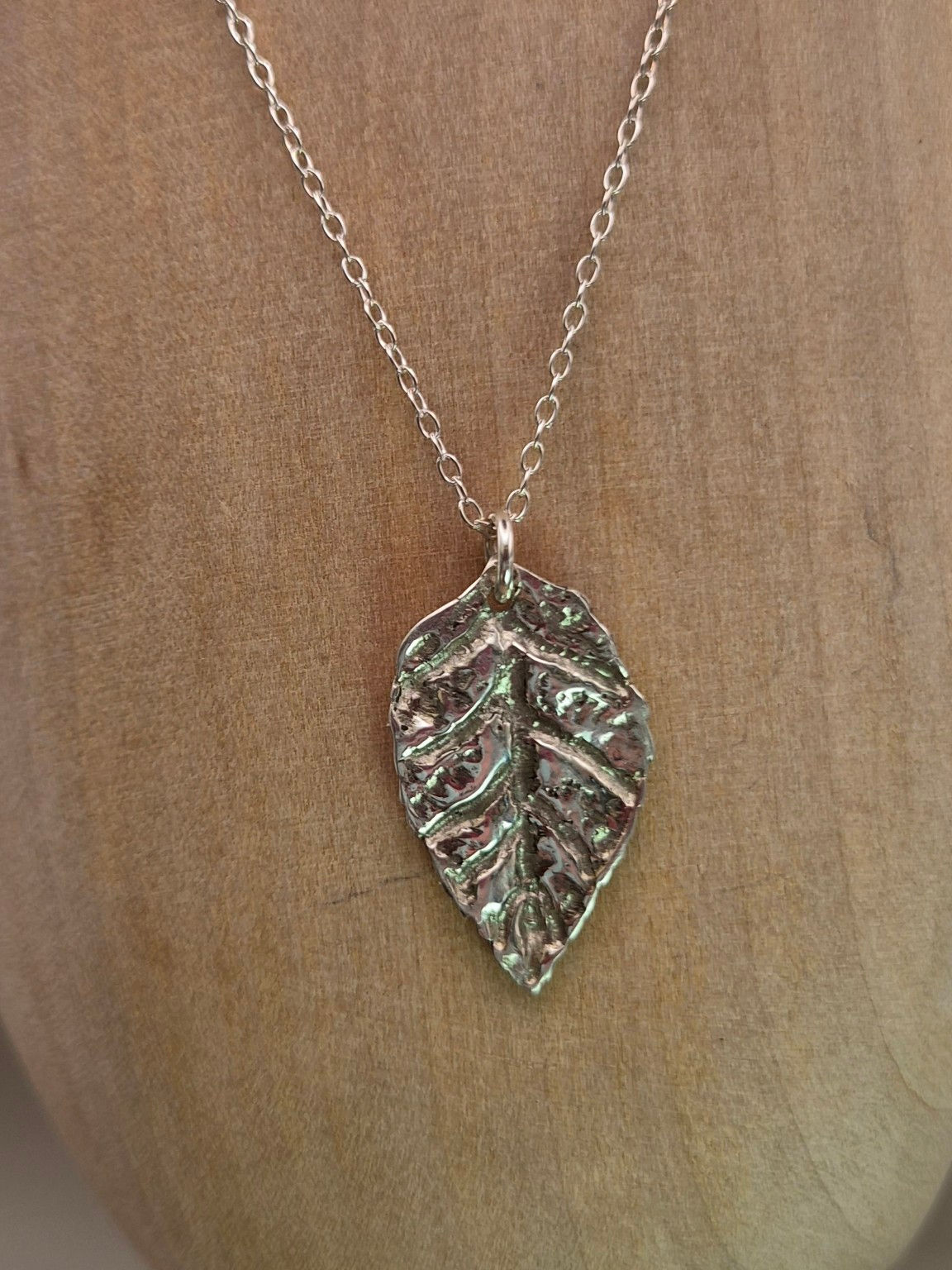 Medium Leaf Fine Silver Pendant