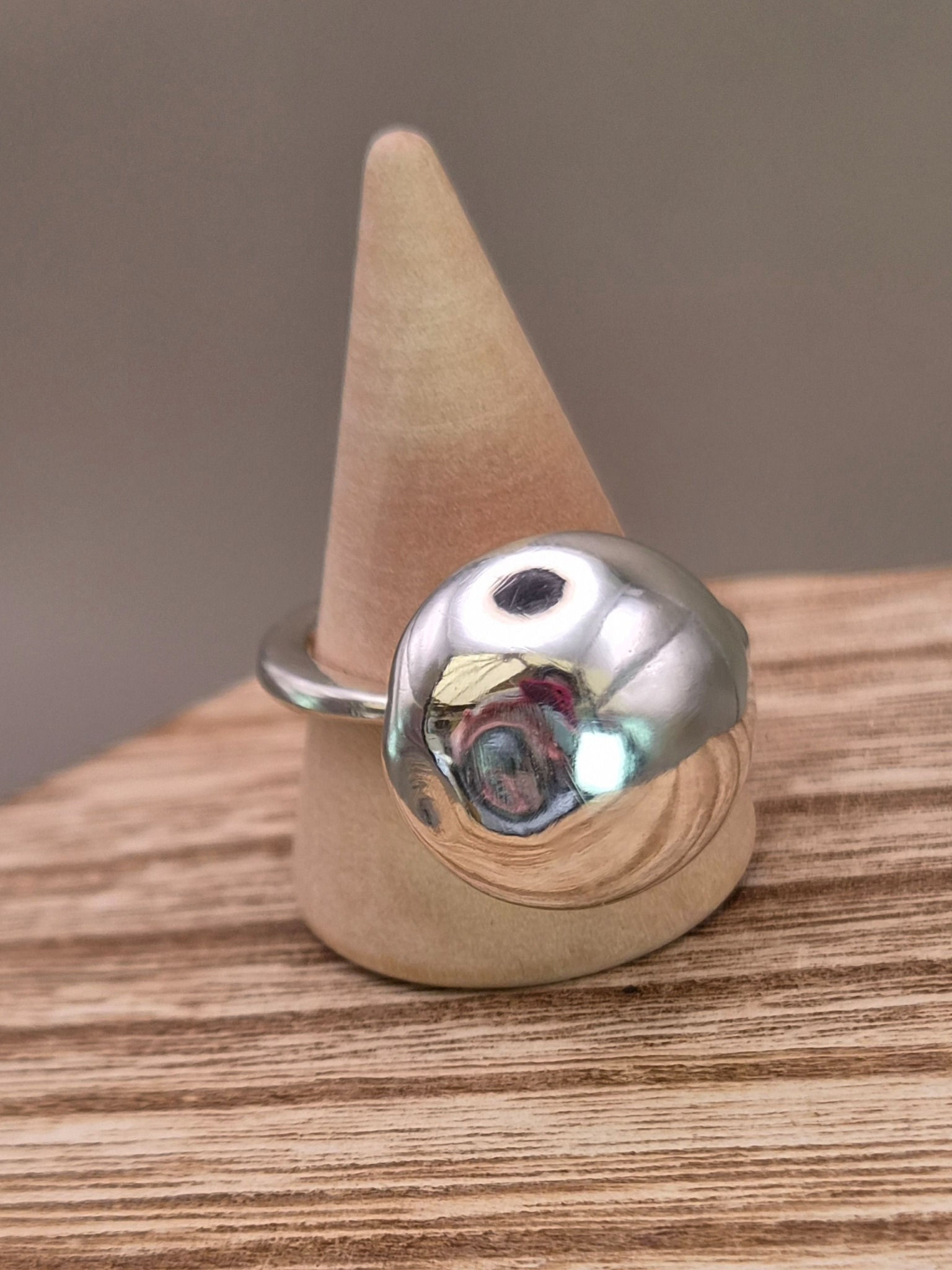 Hollow Dome Silver Ring – Size S
