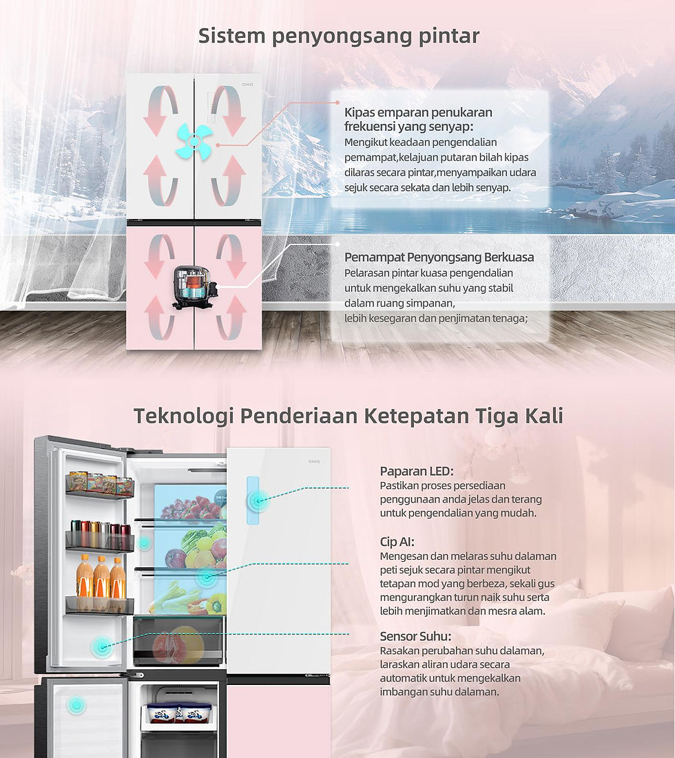 Thumbnail: ChiQ Smart Inverter 628L Multidoor Fridge CCD628NG-GBP