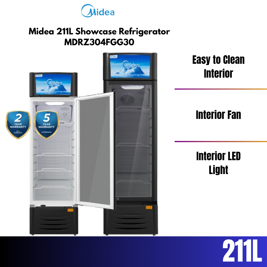 Midea 211L Showcase Refrigerator MDRZ304FGG30