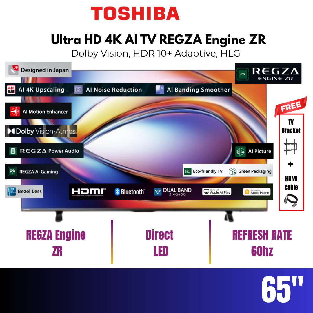 Toshiba QLED 4K Ultra HD 55"/65" VIDAA AI TV REGZA