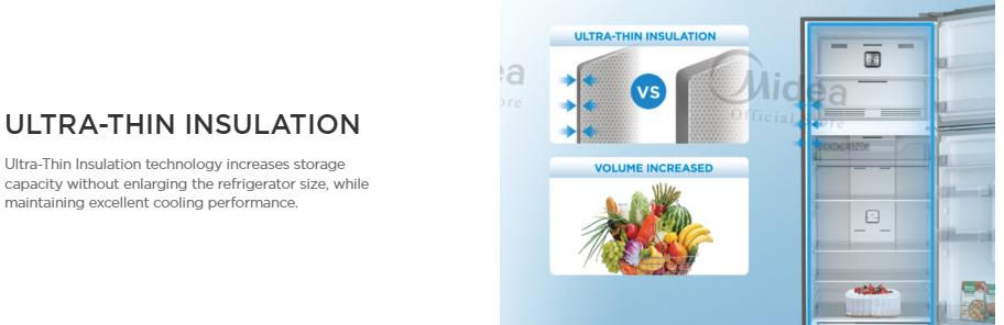 Thumbnail: Midea 280L Two Door Refrigerator MDRT346MTB28-MY