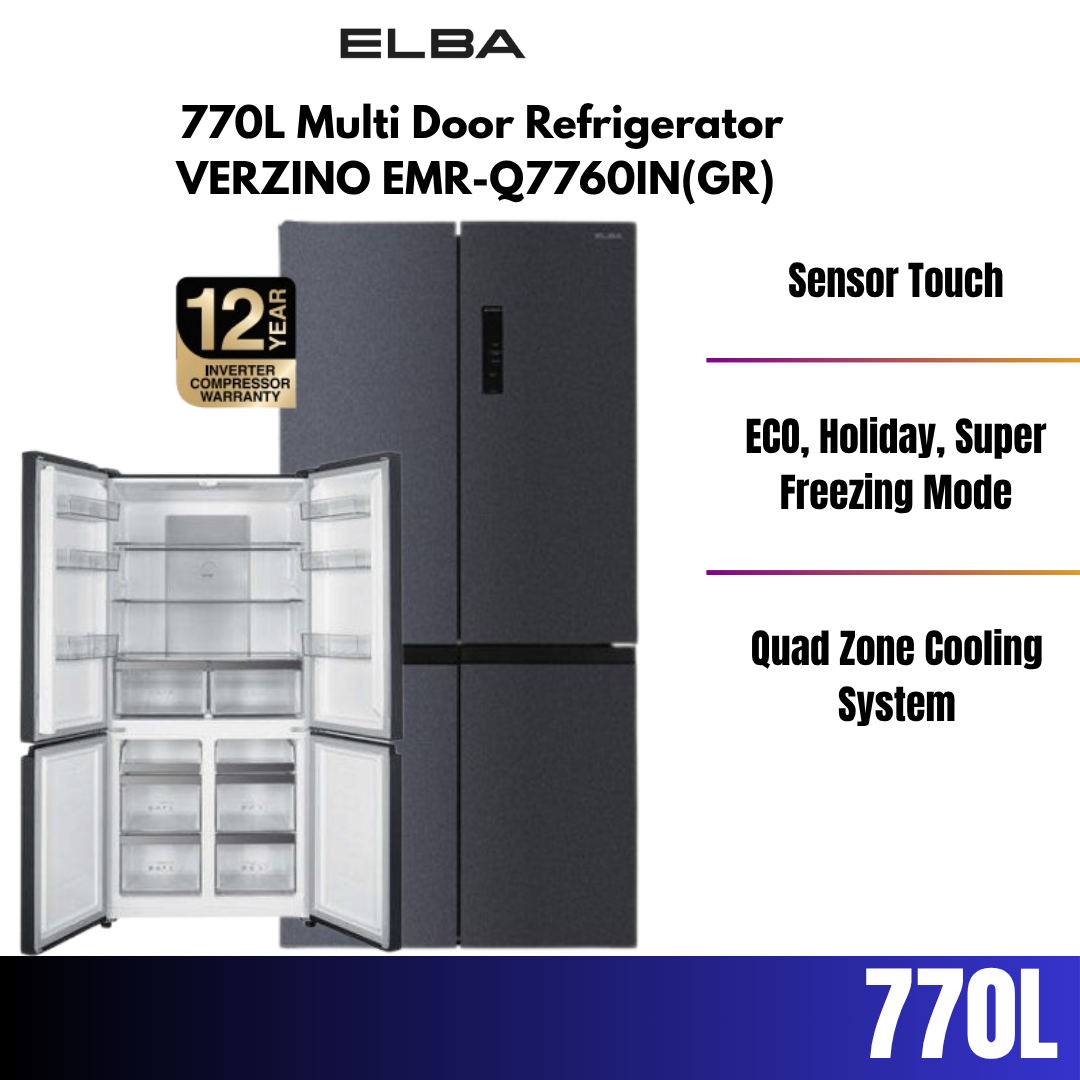 Elba 770L Multi Door Refrigerator VERZINO EMR-Q7760IN(GR)