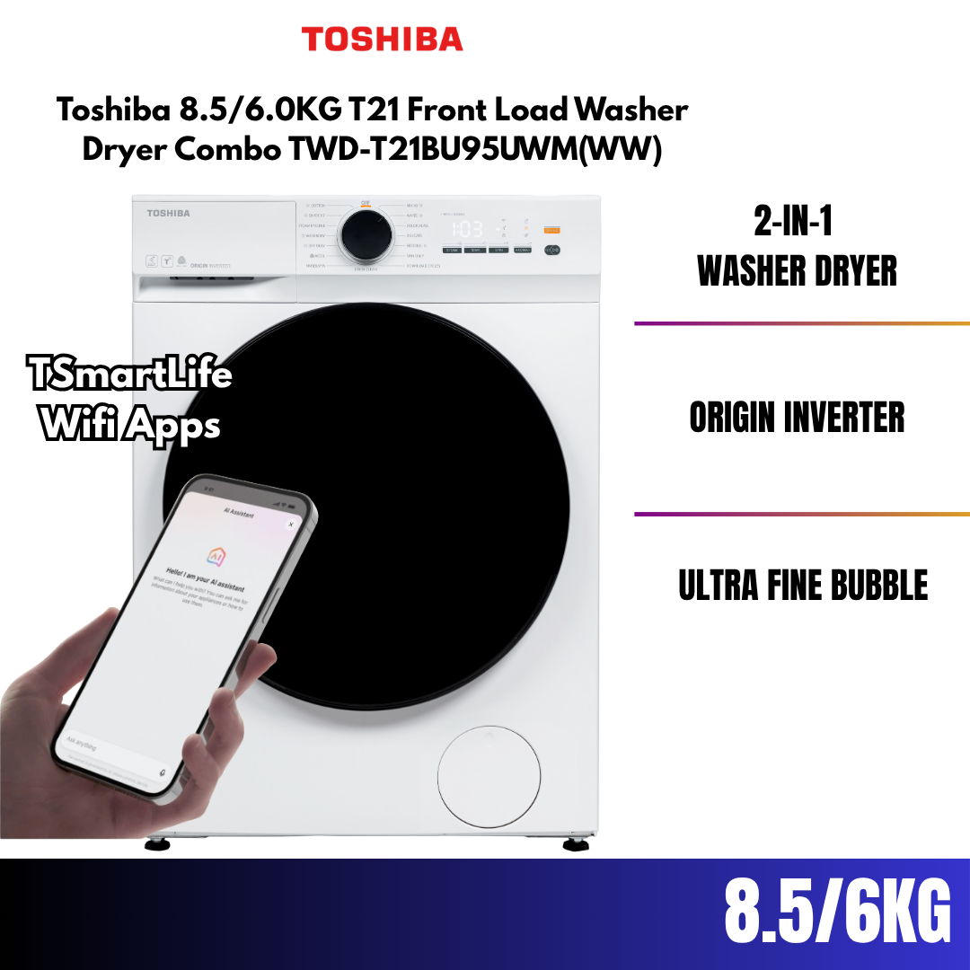 Toshiba 8.5/6.0 Kg T21 Front Load Washer Dryer Combo