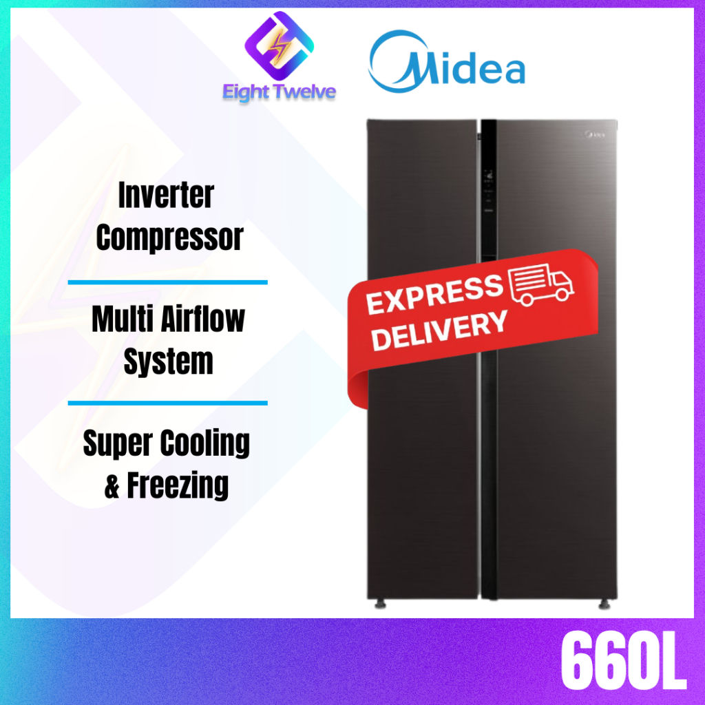 [Free Shipping] MIDEA Refrigerator Side by Side 660L Inverter