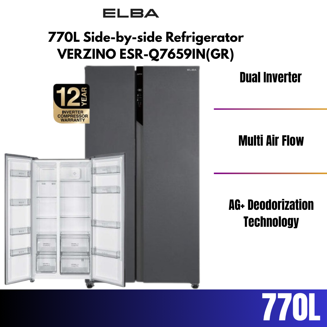 Elba 770L Side-by-side Refrigerator ESR-Q7659IN(GR)