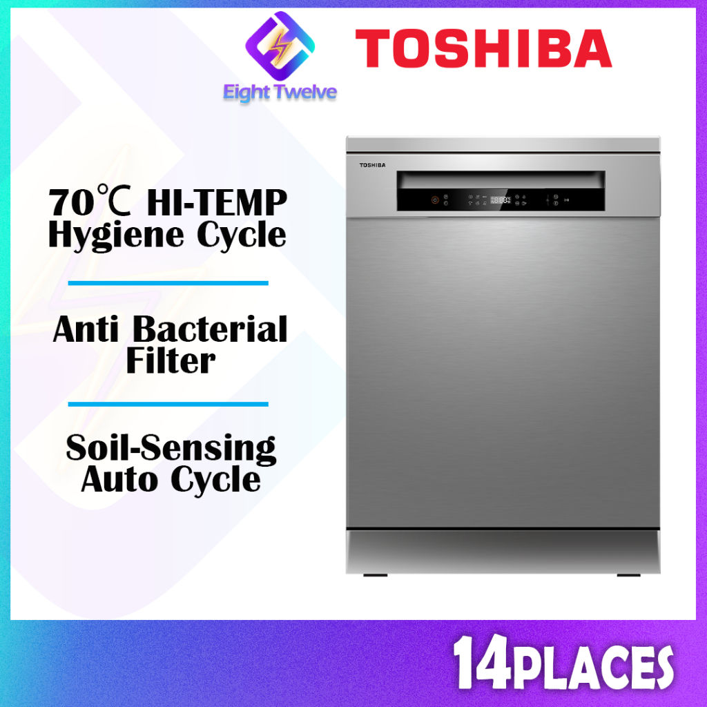 [Free Shipping] Toshiba Dishwasher 14 Place Settings Free Standing DW-14F1(S)-MY