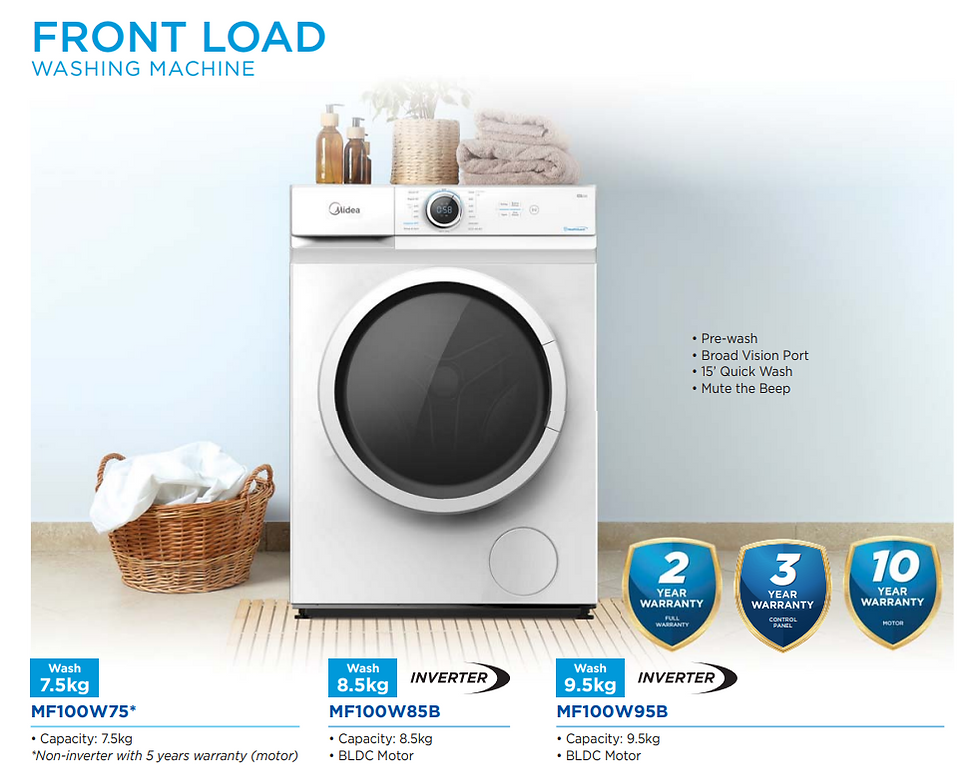 Thumbnail: [Free Shipping] MIDEA Front Loading 7.5kg 8.5kg 9.5kg