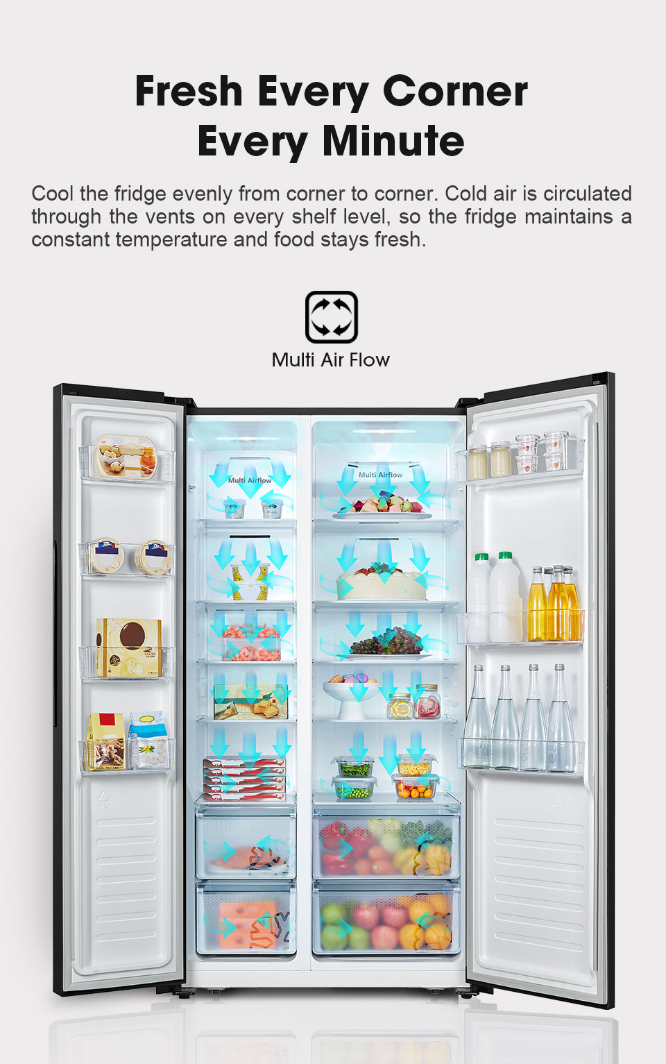 Thumbnail: [Free Shipping] HISENSE  Refrigerator 4 Door/Side by Side Fridge | Peti Sejuk