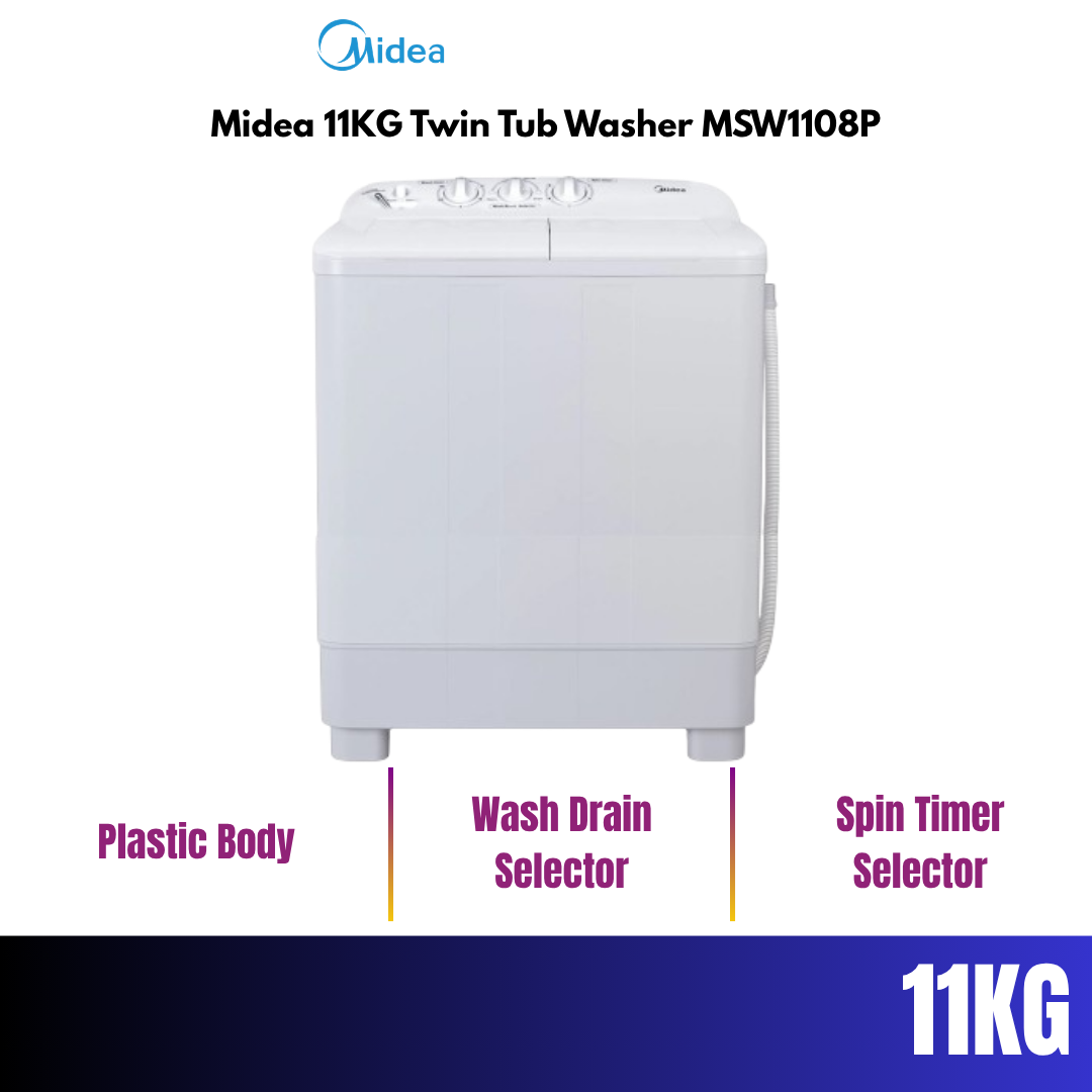 Midea 6KG/7KG/8KG/9KG/11KG Twin Tub Washer Semi Auto