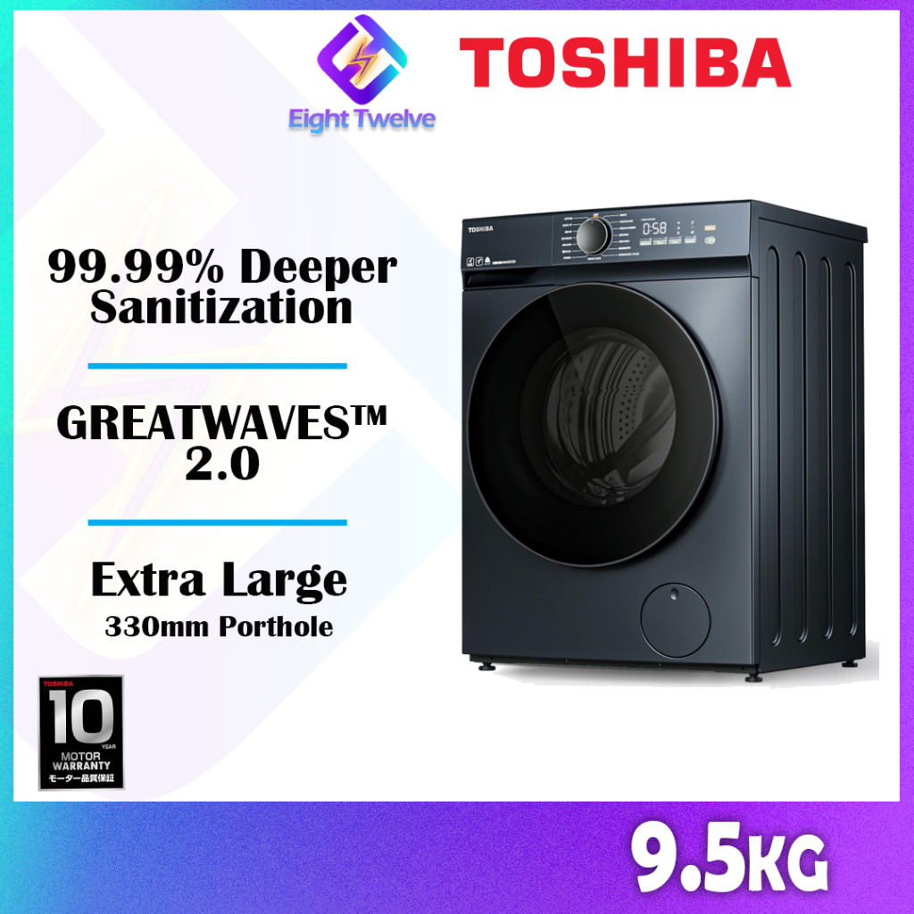 [Free Shipping] Toshiba Inverter Front Load 9.5KG Washing Machine