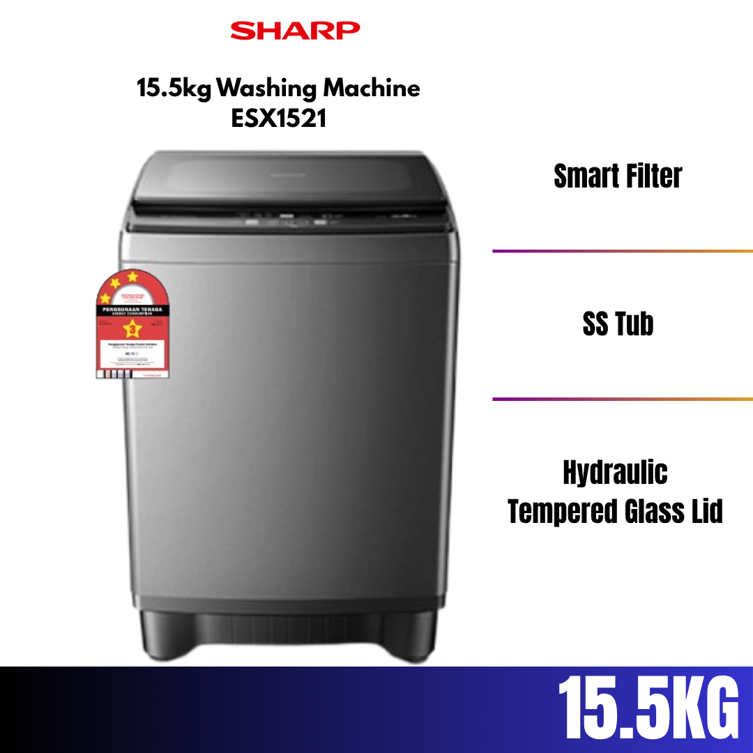 Sharp Topload 7.5KG/8.5KG/9.5KG/10.5KG/12.5KG/15.5KG