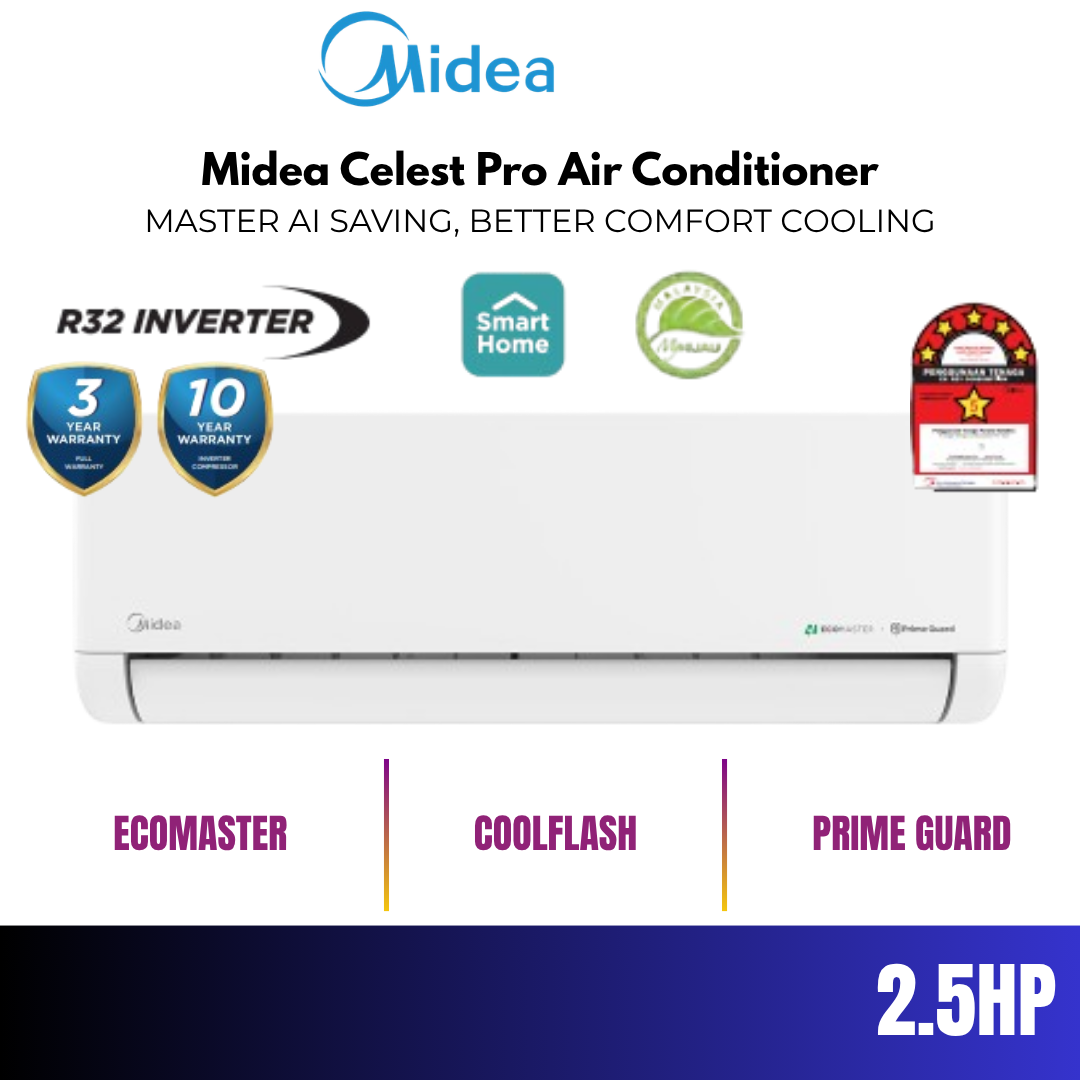 Midea 2.0HP & 2.5HP Celest Pro Air Conditioner 5 Star Inverter