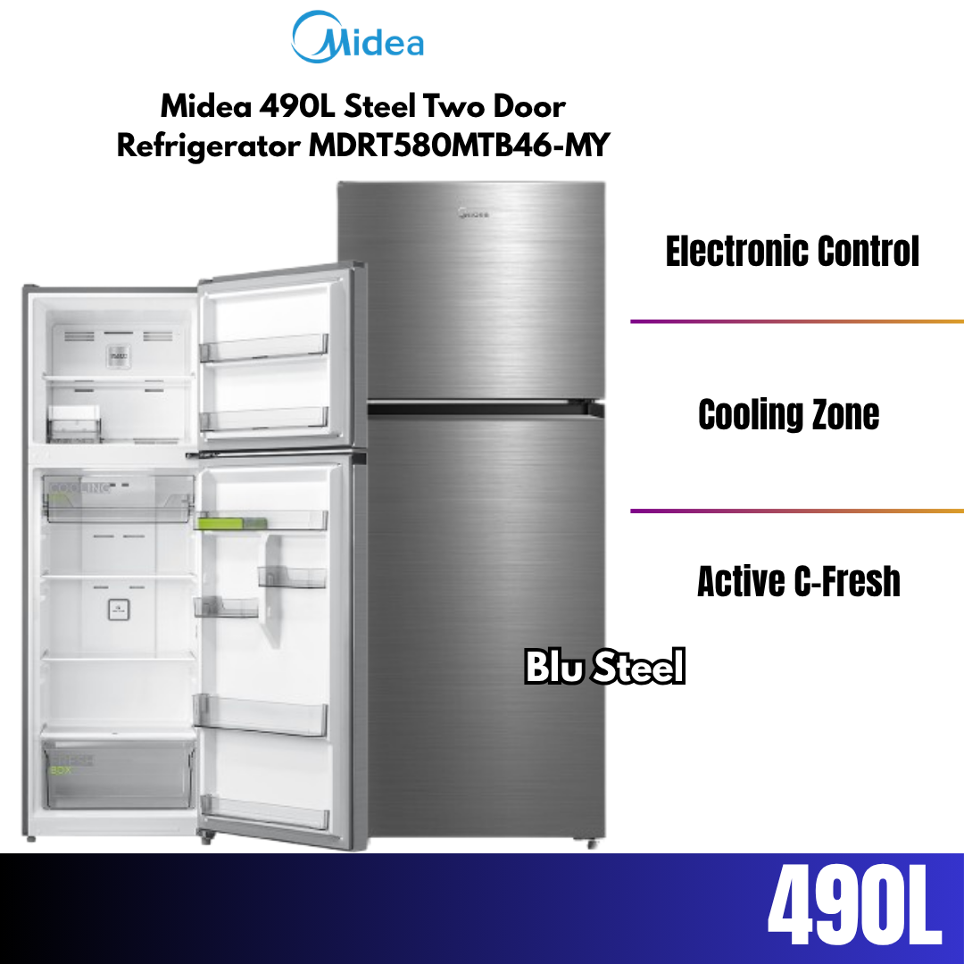 Midea 490L Two Door Refrigerator MDRT580MTB46-MY