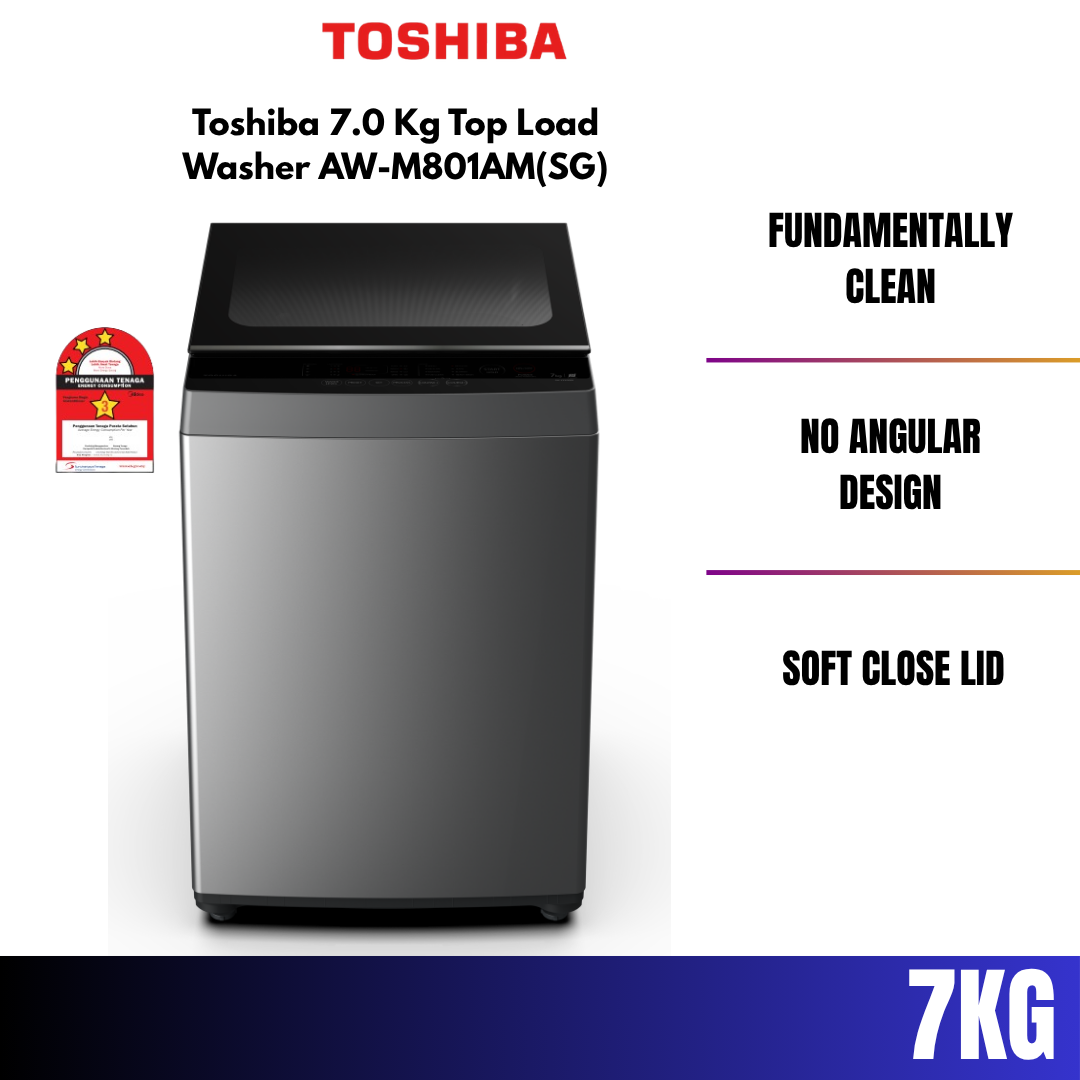 Toshiba 7.0 Kg Top Load Washer AW-M801AM(SG)