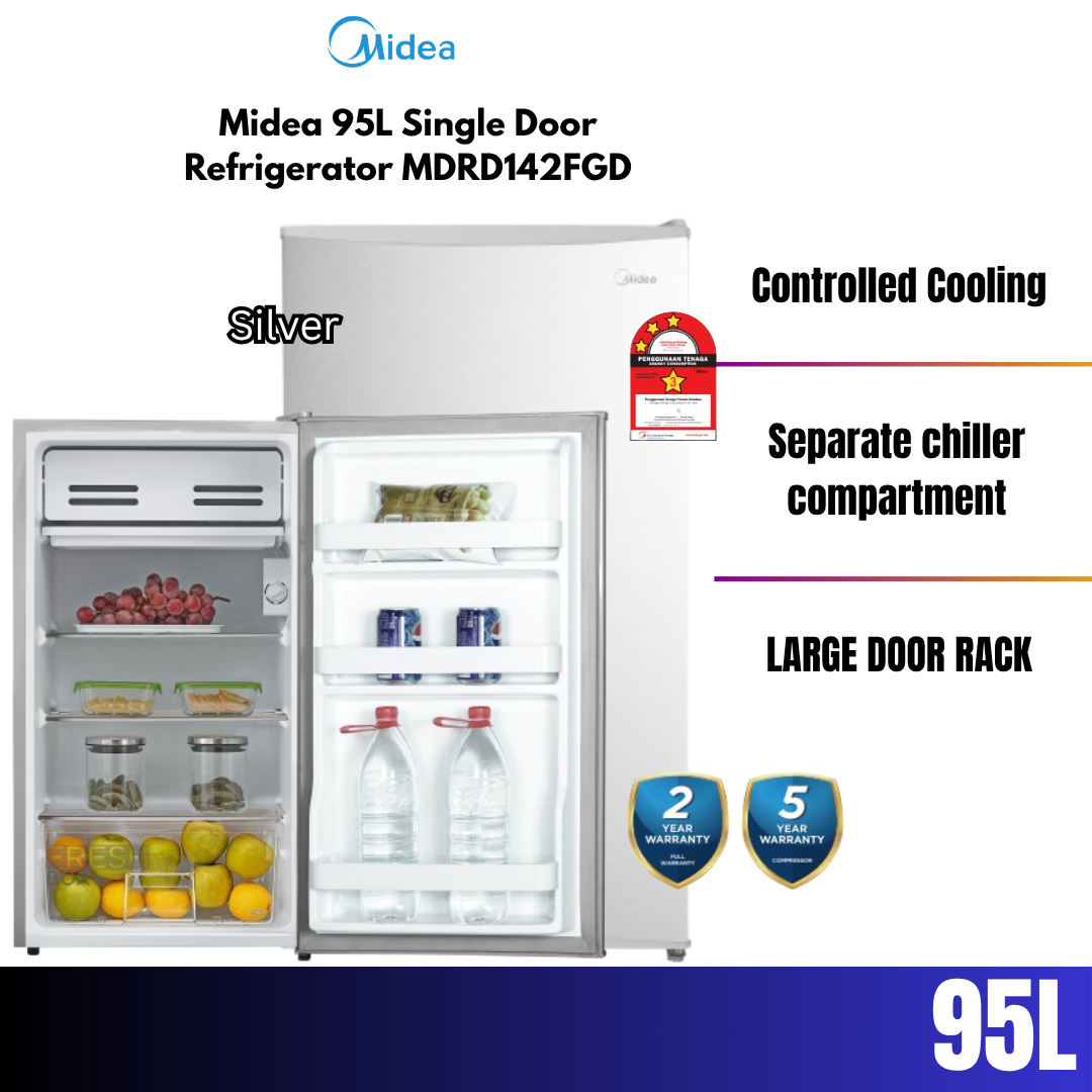 Midea 95L Single Door Refrigerator MDRD142FGD