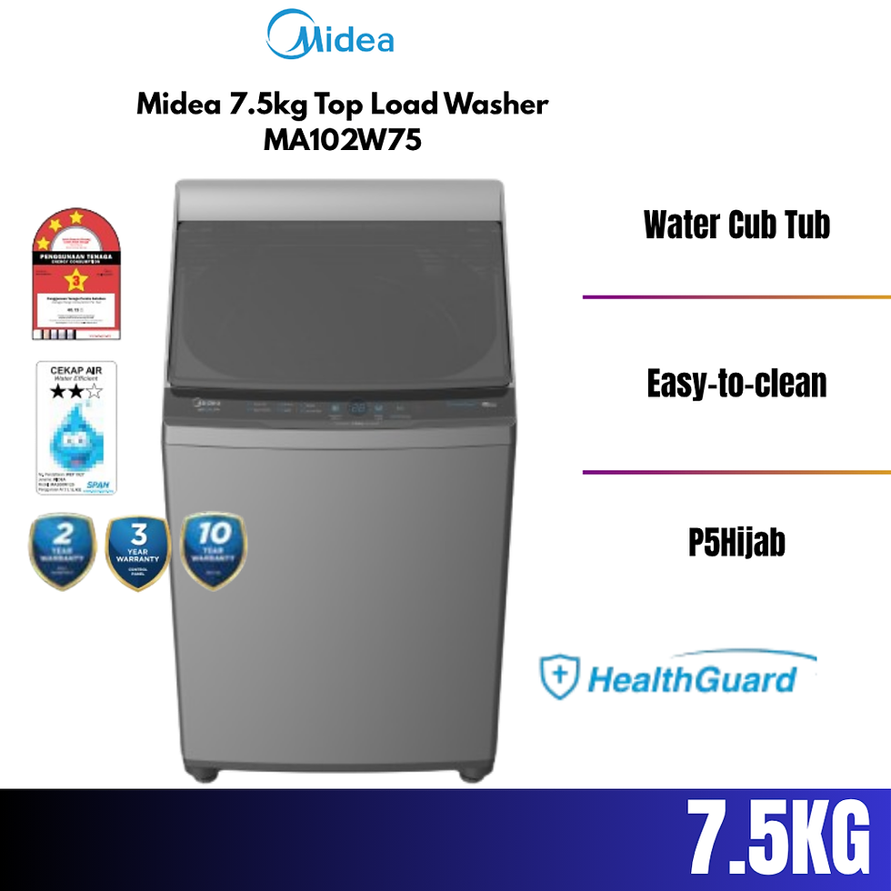 Thumbnail: Midea 7.5KG/8.5KG/9.5KG/10.5KG Top Load Washer P5Hijab Easy to C