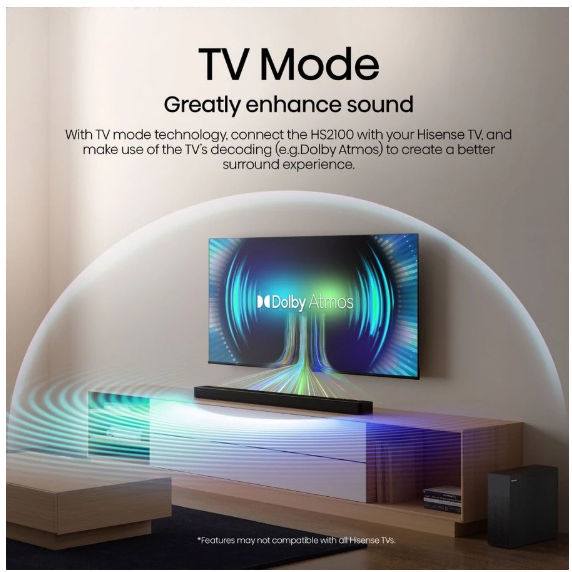 Thumbnail: [Free Shipping] Hisense 2.1 Channel Speakers / Soundbar HS2100
