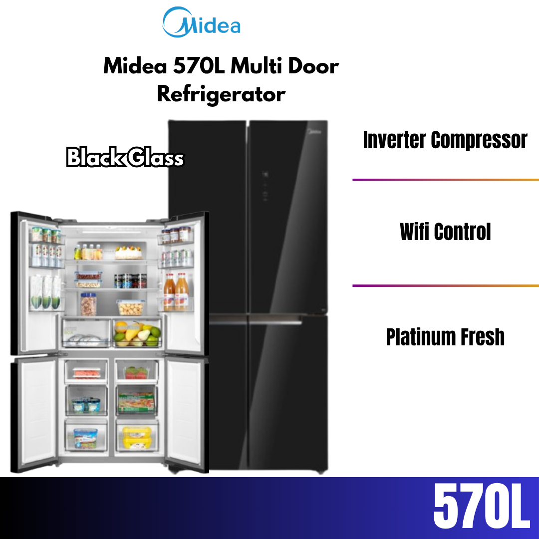 Midea 570L Multi Door Refrigerator MDRF633MIF22 Platinum Fresh W
