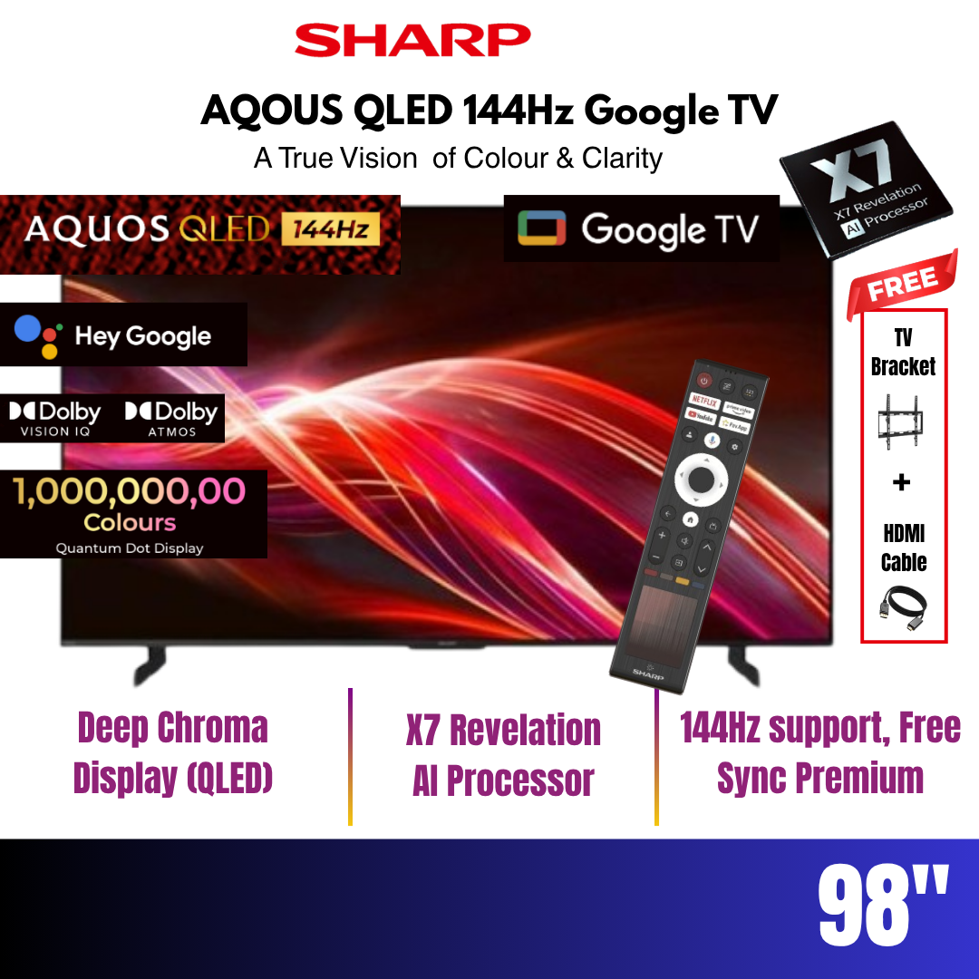 Sharp 98" AQUOS QLED 144Hz (HN7000 Series) Google TV 4TC98HN7000