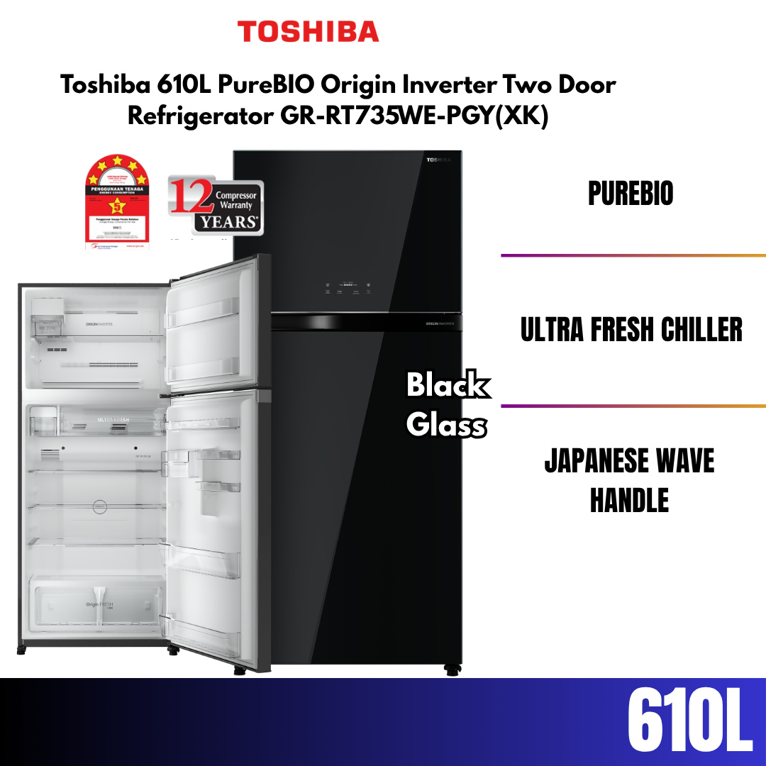 Toshiba 610L PureBIO Origin Inverter Two Door Refrigerator