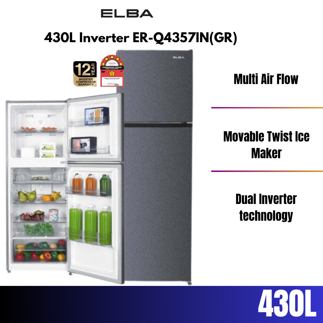 ELBA Fridge 5 Star Dual Inverter 250L/310L/430L