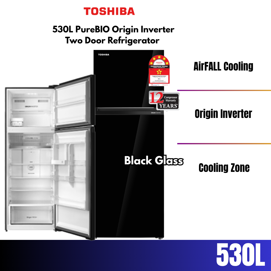 Toshiba 530L PureBIO Origin Inverter Two Door Refrigerator