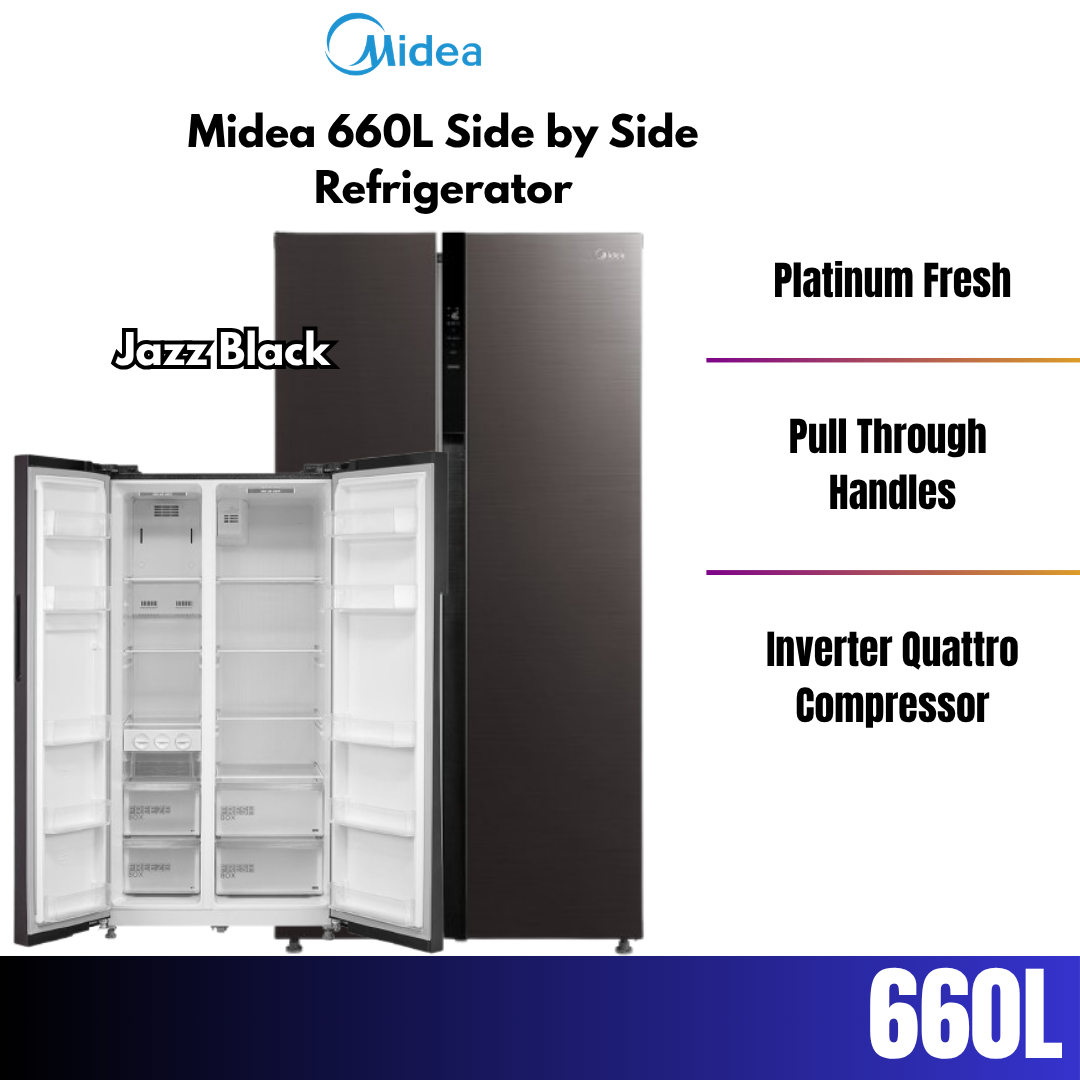 Midea 660L Side by Side Refrigerator MDRS710FGE28 Inverter Quatt