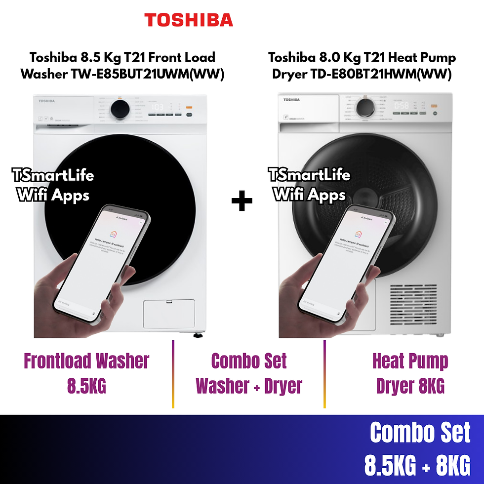 Thumbnail: Toshiba Combo Frontload Washer 8.5KG + 8KG Heat Pump Dryer
