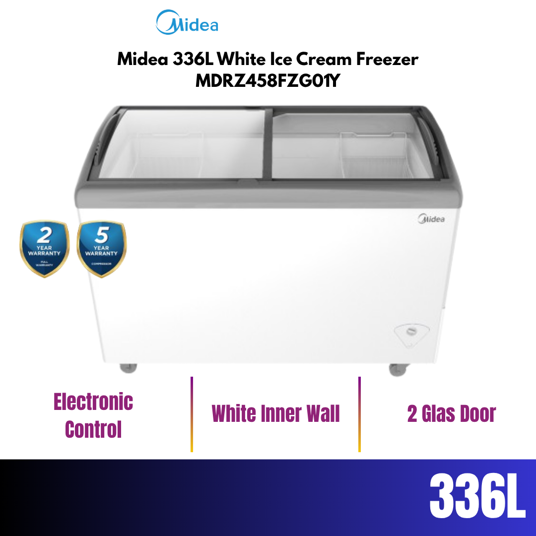 Midea 336L White Ice Cream Freezer MDRZ458FZG01Y