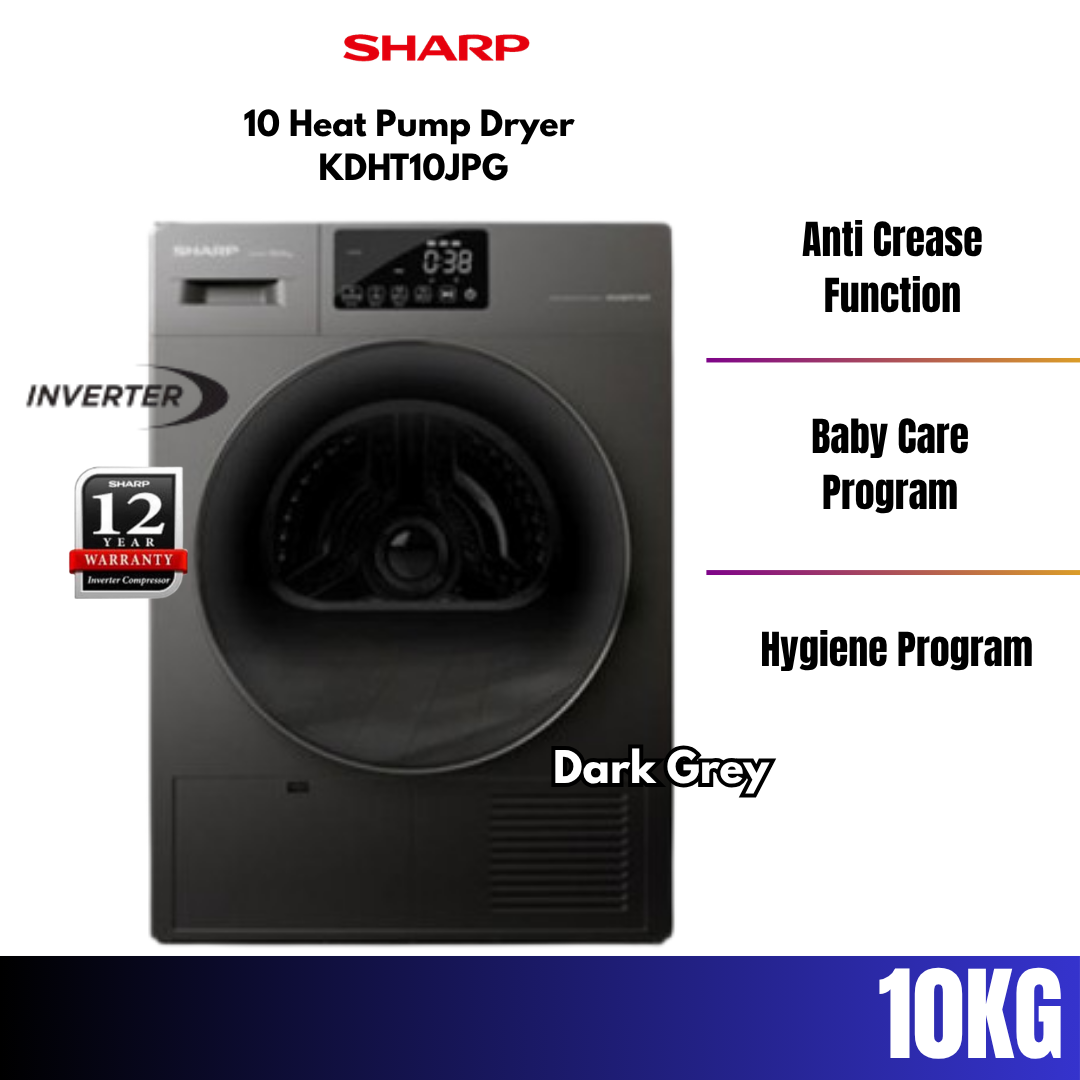 Sharp 10KG Heat Pump Dryer KDHT10JPG