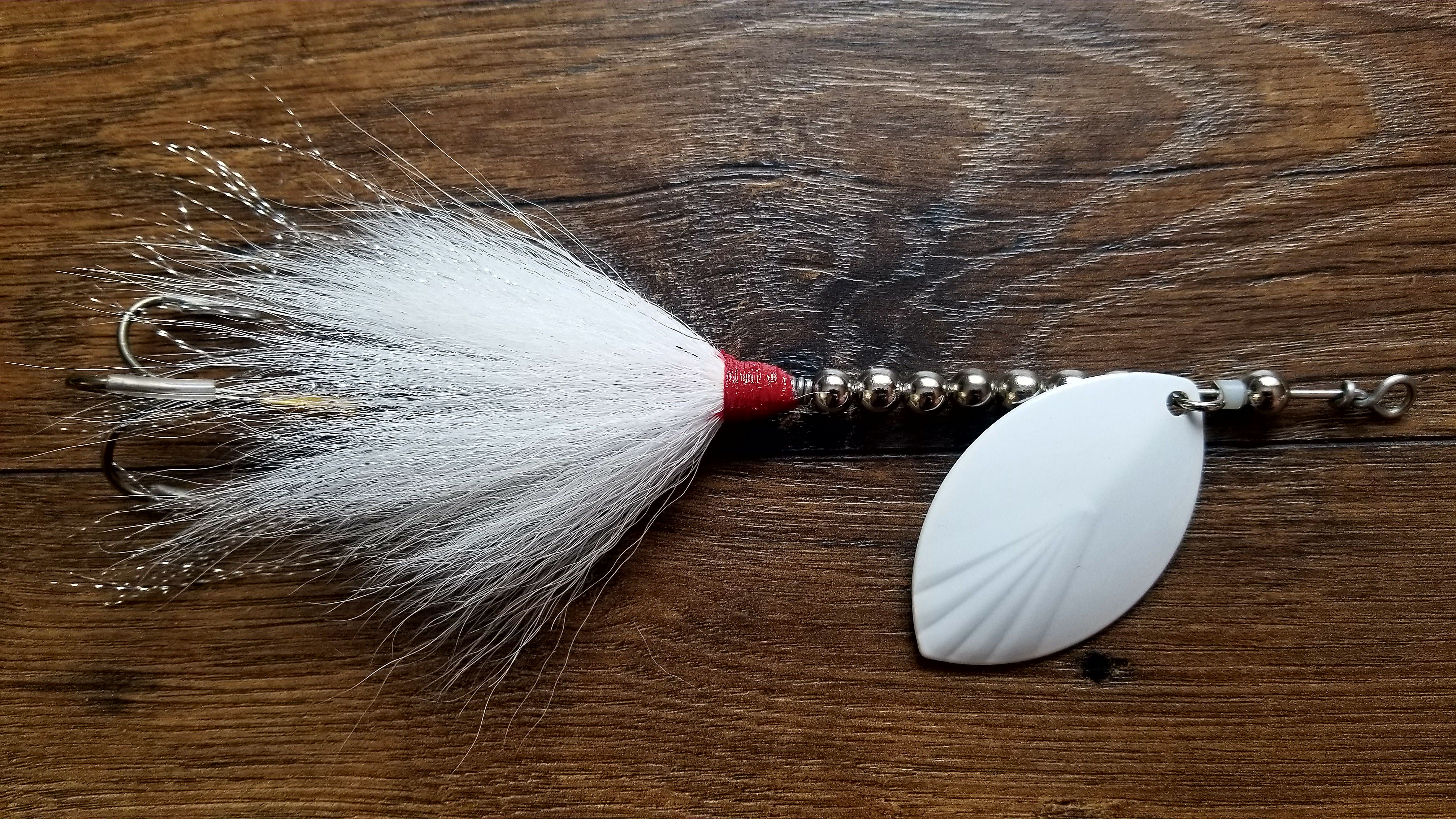 St. Clair Hound Bucktails Piker - Size 7 Mag Willow - Ghost