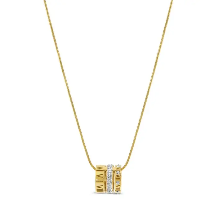 COLAR ARO TRIPLO ALGARISMO ROMANO OURO
