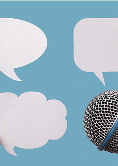 Speach bubbles and microphone