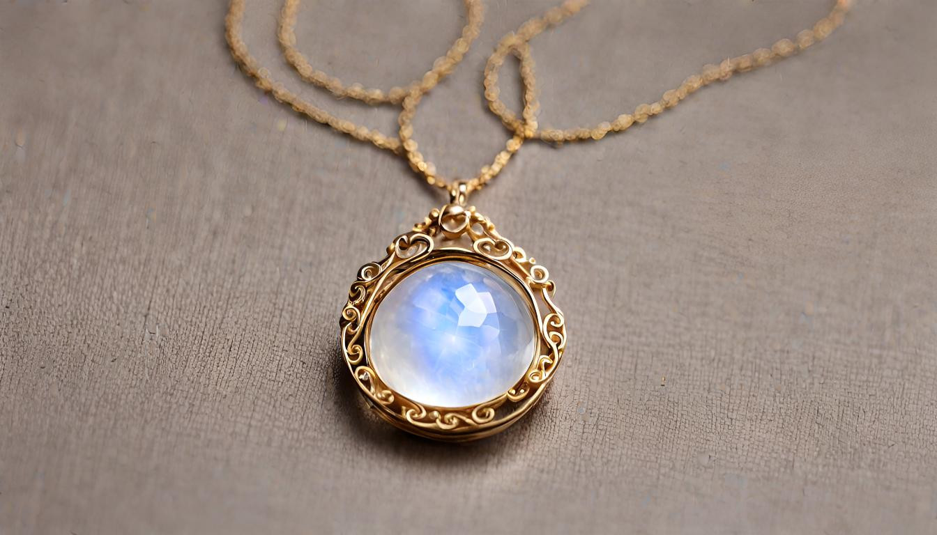 SILENT NIGHT Exquisite Jewelry: Enchanted Moonstone Pendant Necklace