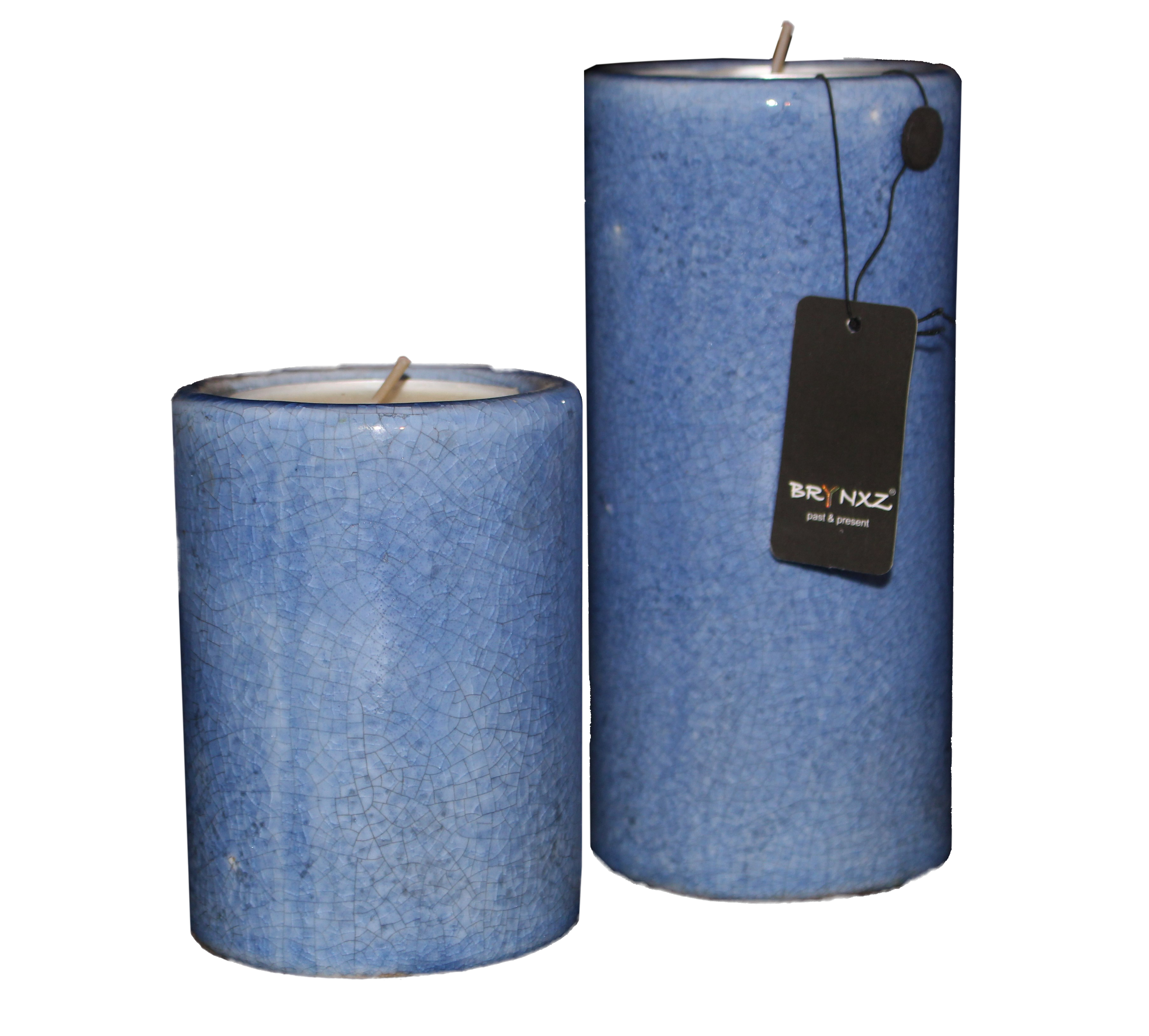 Set kaarsenhouders blauw