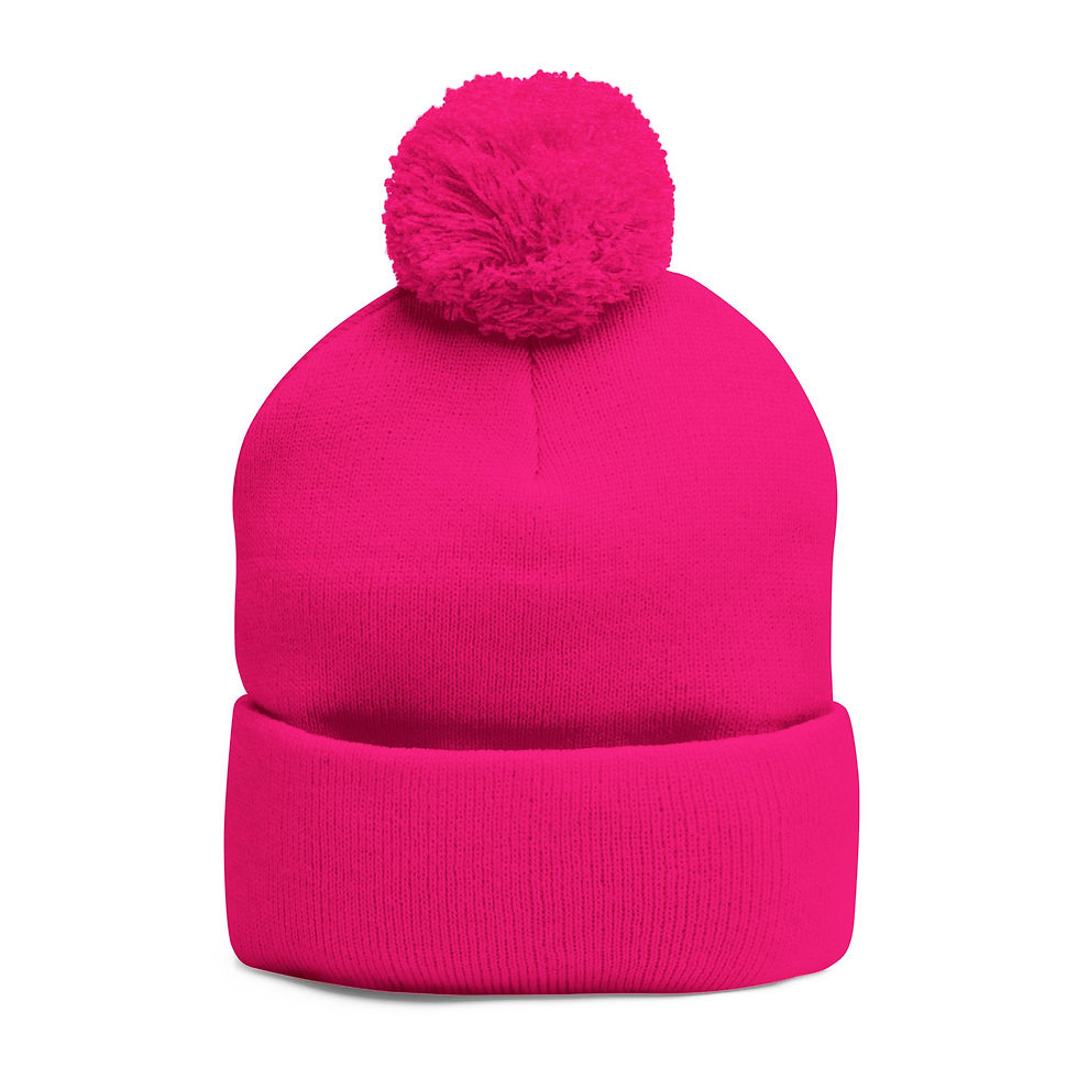 Hot pink Skull Beenie. back