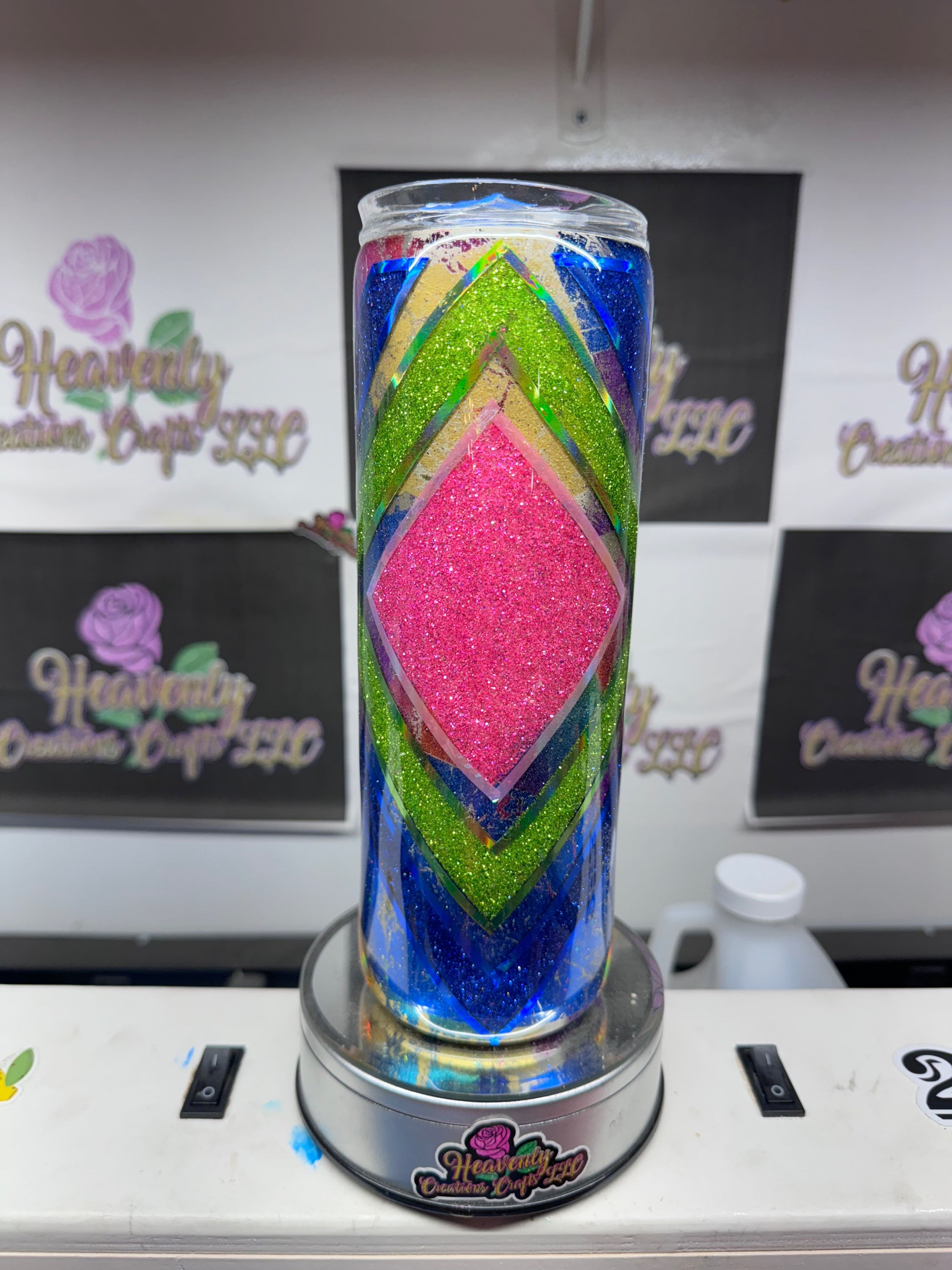 20oz multi color glitter tumbler 