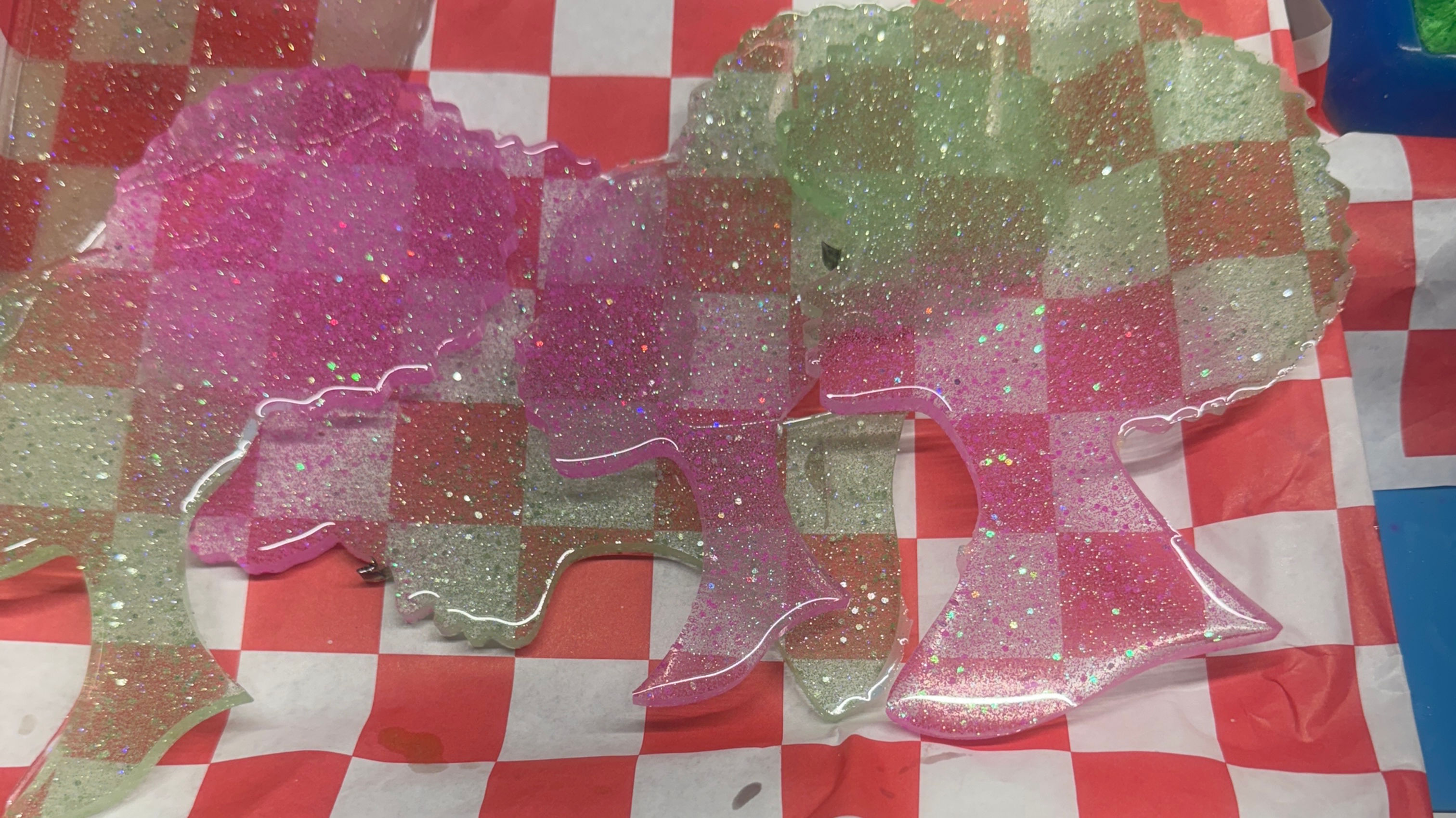 Pink and Green Diva Coasters 