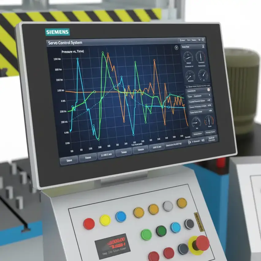 Siemens control panel for hydraulic double action deep draw press