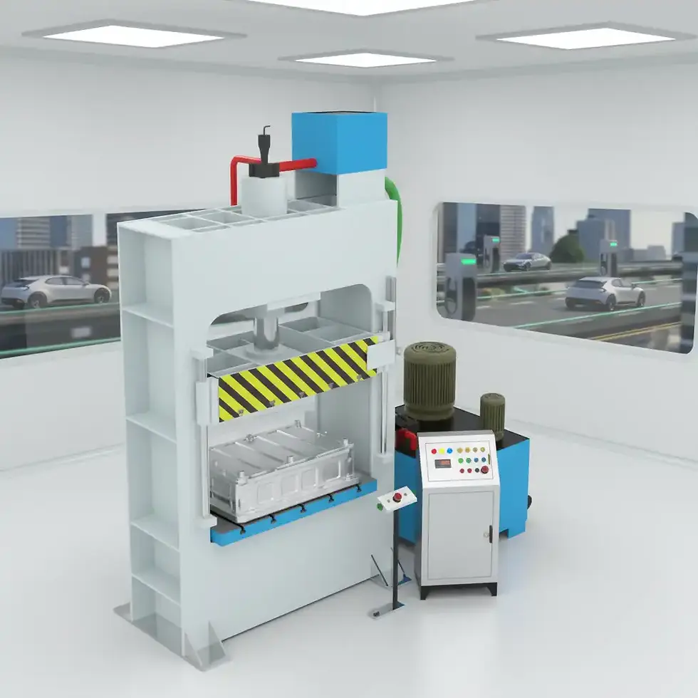 Hydraulic double action deep draw press in a clean facility