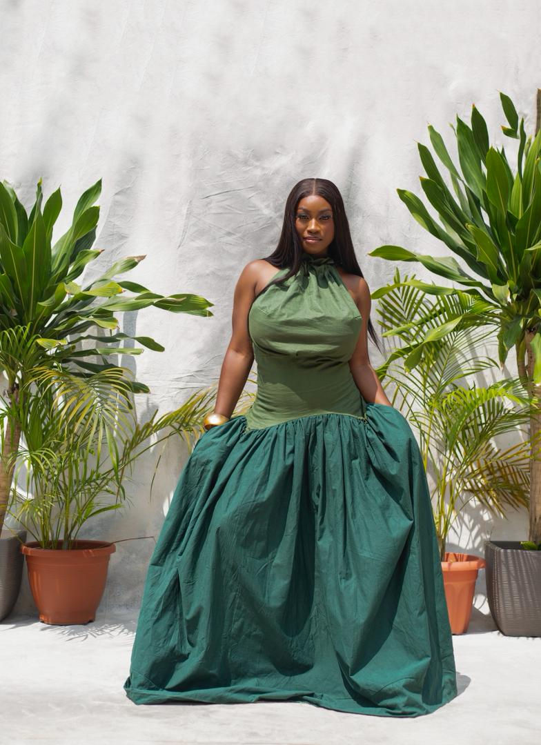 Arla green maxi dress