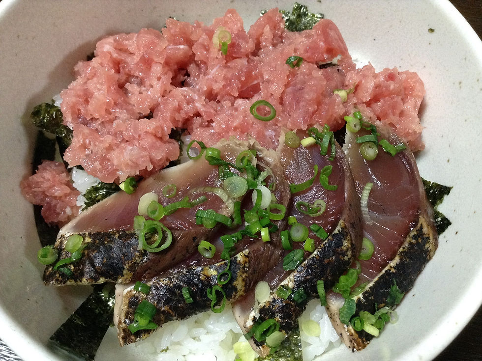 カツオのたたきとマグロ