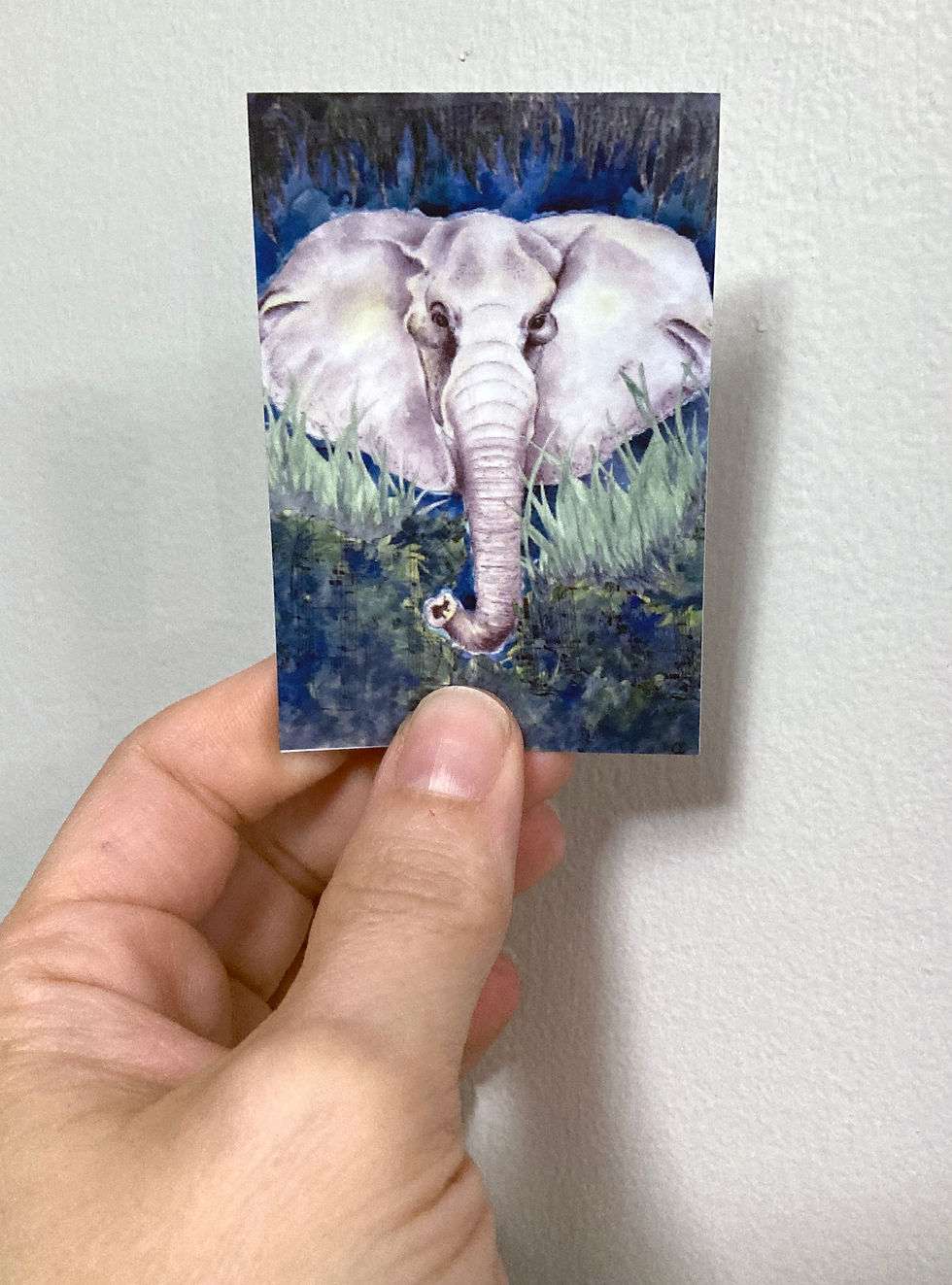 Thumbnail: Jungle Friend elephant artwork printed as a waterproof vinyl sticker.