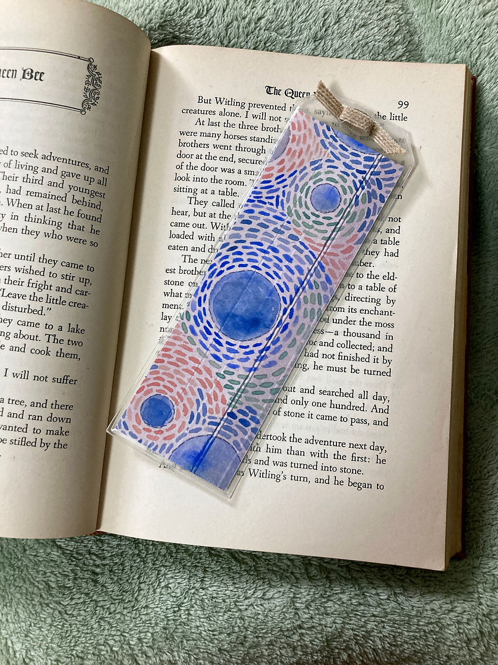 Thumbnail: When People Care bookmark featuring inspirational text and colorful watercolor design