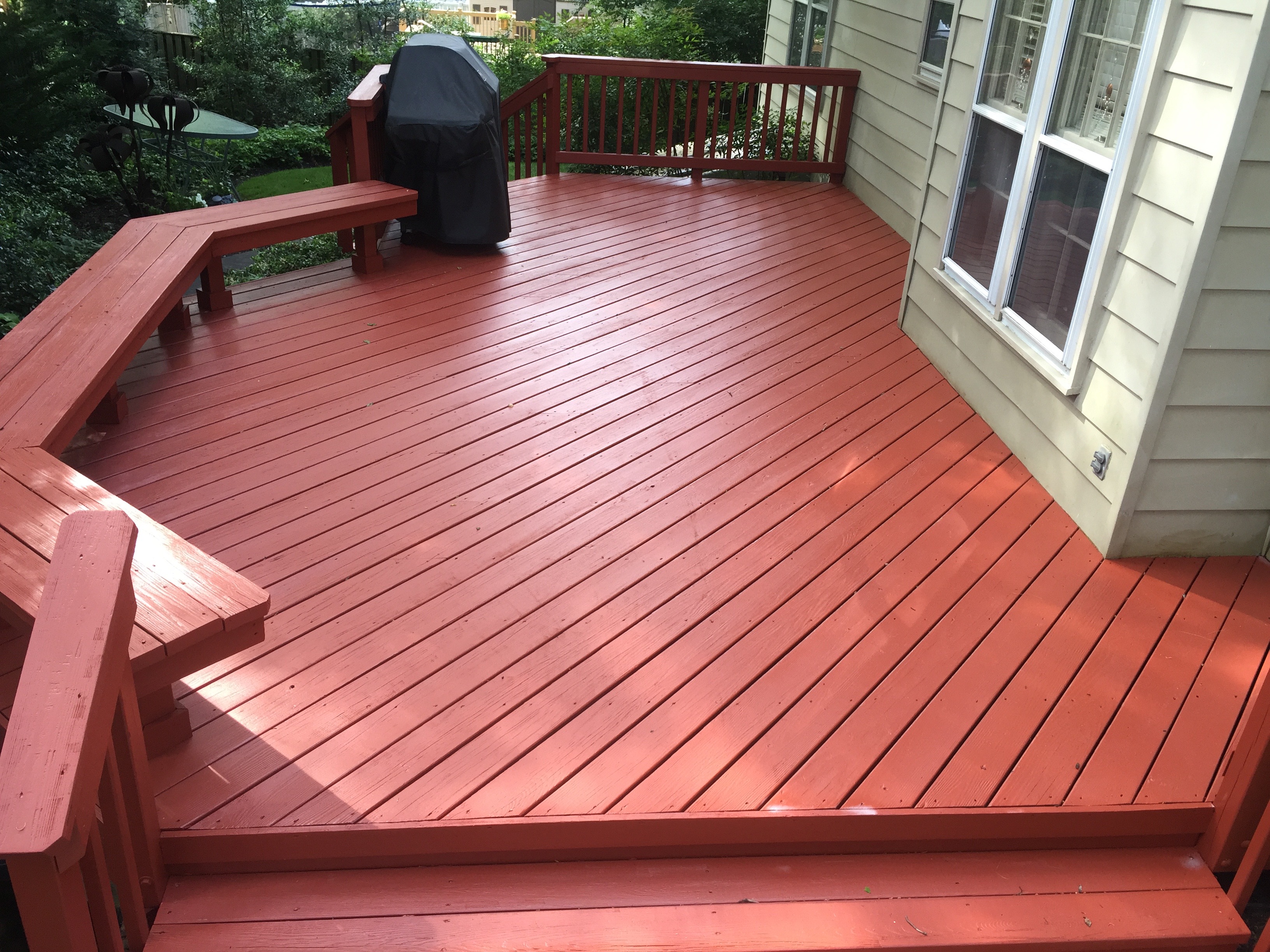 Deck Impact And Fence Restoration Free Estimtes Md Solid Stain Navajo Red