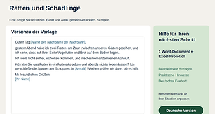 Paket Ratten und Schädlinge mit einer Musternachricht und praktischen Hilfsmitteln