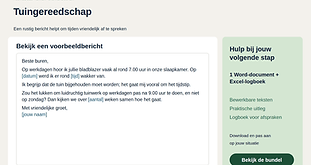 Bundel tuingereedschap op ongelukkige tijden met een voorbeeldbericht en praktische hulpmiddelen