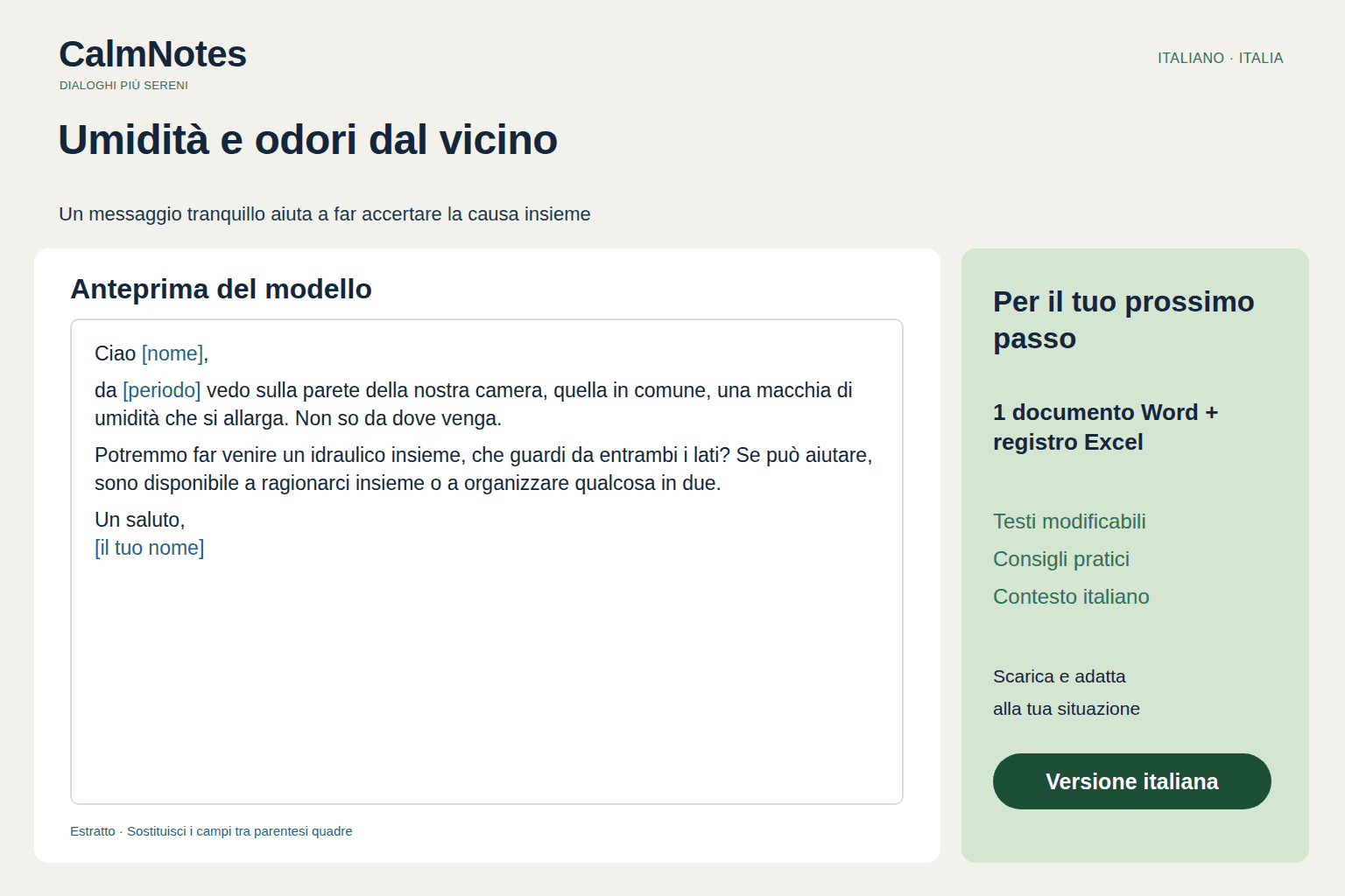 Umidità, muffa o odori dalla casa vicina — Pacchetto