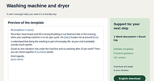 Washing machine and dryer pack with example messages and practical tools
